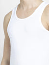 Deep Round Neck Sleeveless Vest (Pack of 2) - White