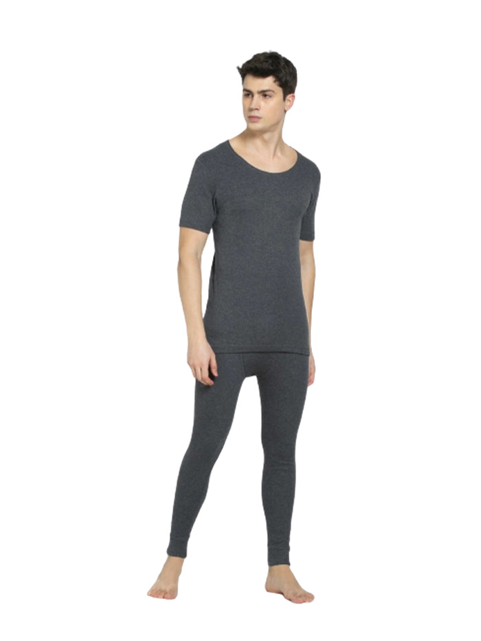 Men's Charcoal Melange Thermal Long John