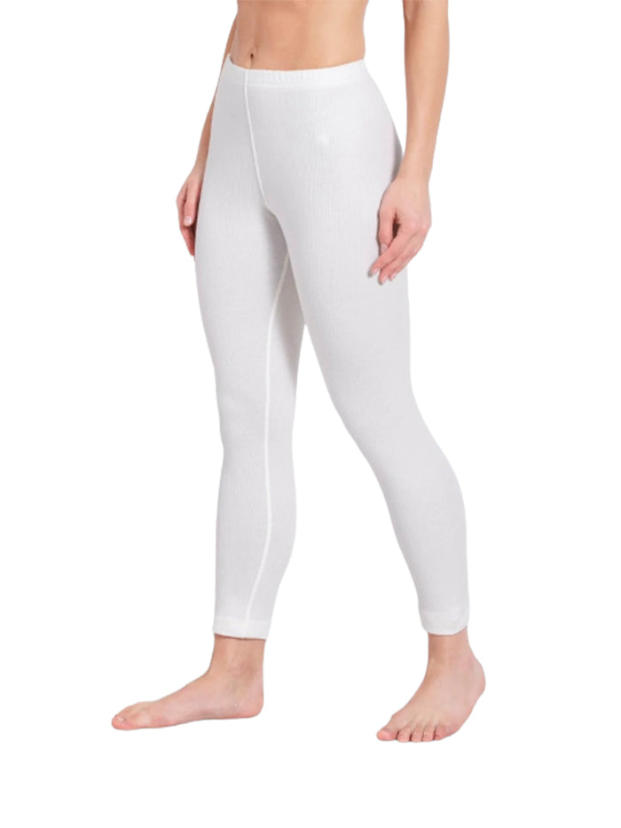 Women's Super Combed Cotton Rich Thermal Leggings with Stay Warm Technology  - Off White