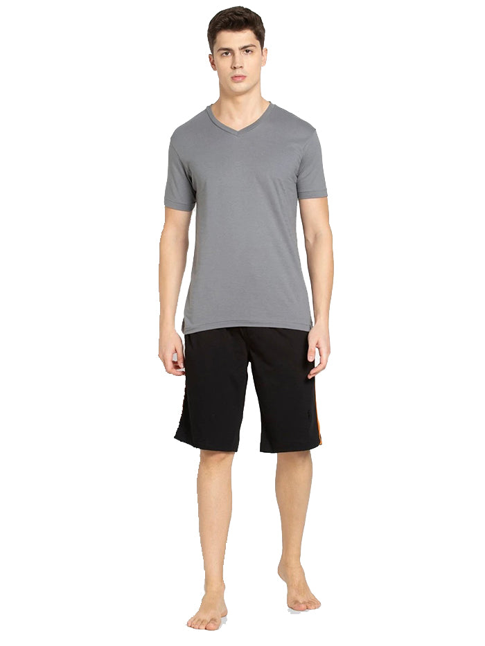 Men&#39;s Black &amp; Golden Poppy Knit Sport Shorts