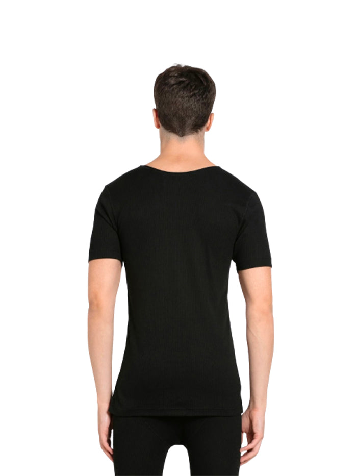 Men&#39;s Black Thermal Short Sleeve Vest