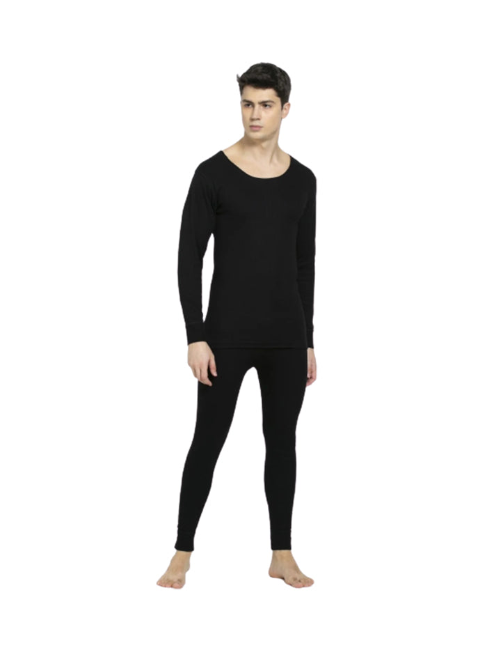 Men's Black Thermal Long Sleeve Vest