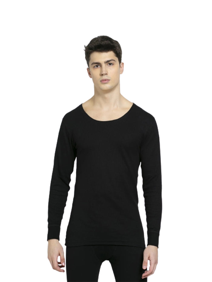 Men's Black Thermal Long Sleeve Vest