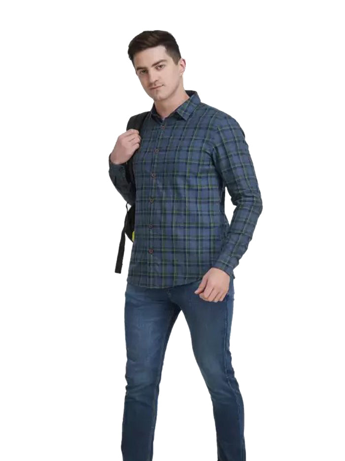 Men Slim Fit Checkered Casual Shirt