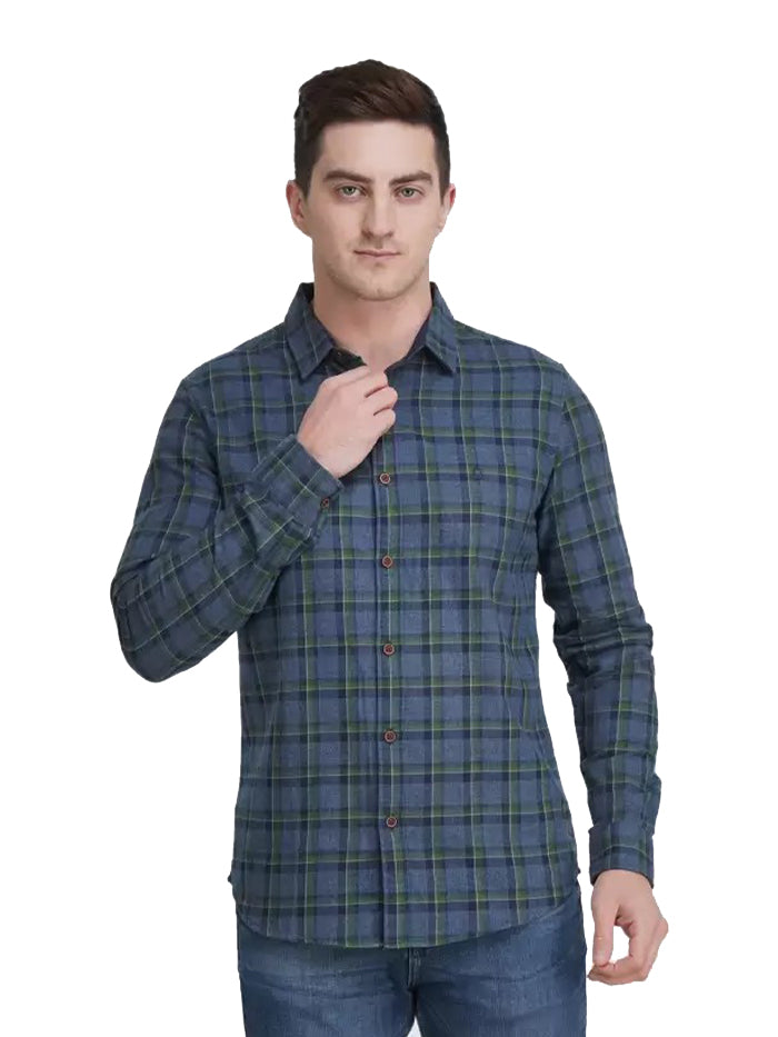 Men Slim Fit Checkered Casual Shirt