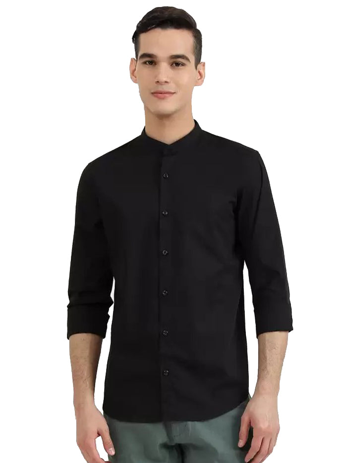 Men Slim Fit Solid Casual Shirt