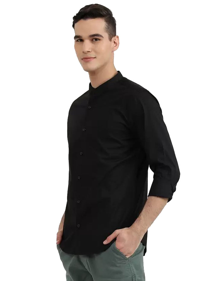Men Slim Fit Solid Casual Shirt