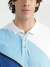 Printed Men Polo Neck Blue T-Shirt