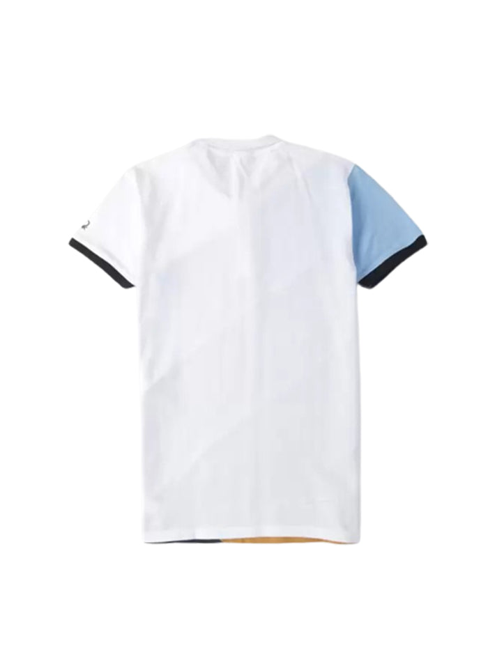 Printed Men Polo Neck Blue T-Shirt