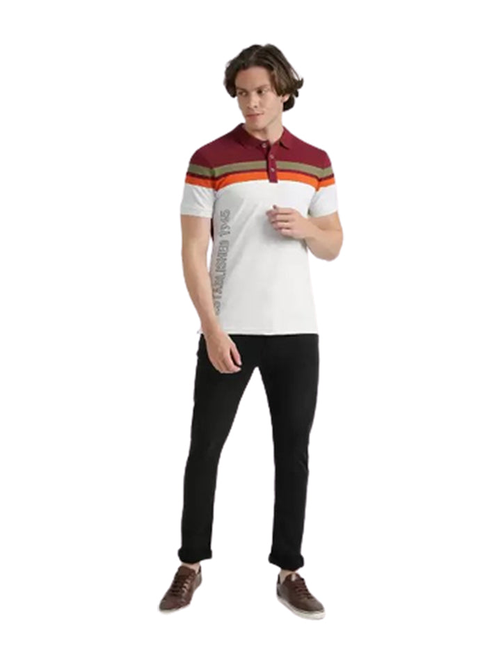 Color Block Men Polo Neck Multicolor T-Shirt