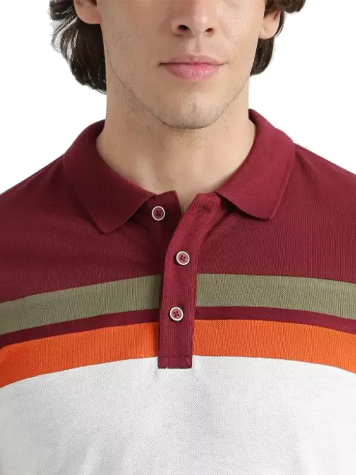 Color Block Men Polo Neck Multicolor T-Shirt