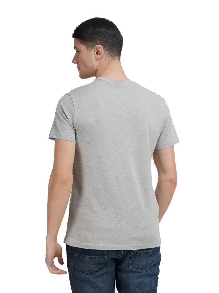 Printed Men Round Neck Grey T-Shirt