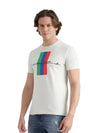 Printed Men Round Neck Beige T-Shirt