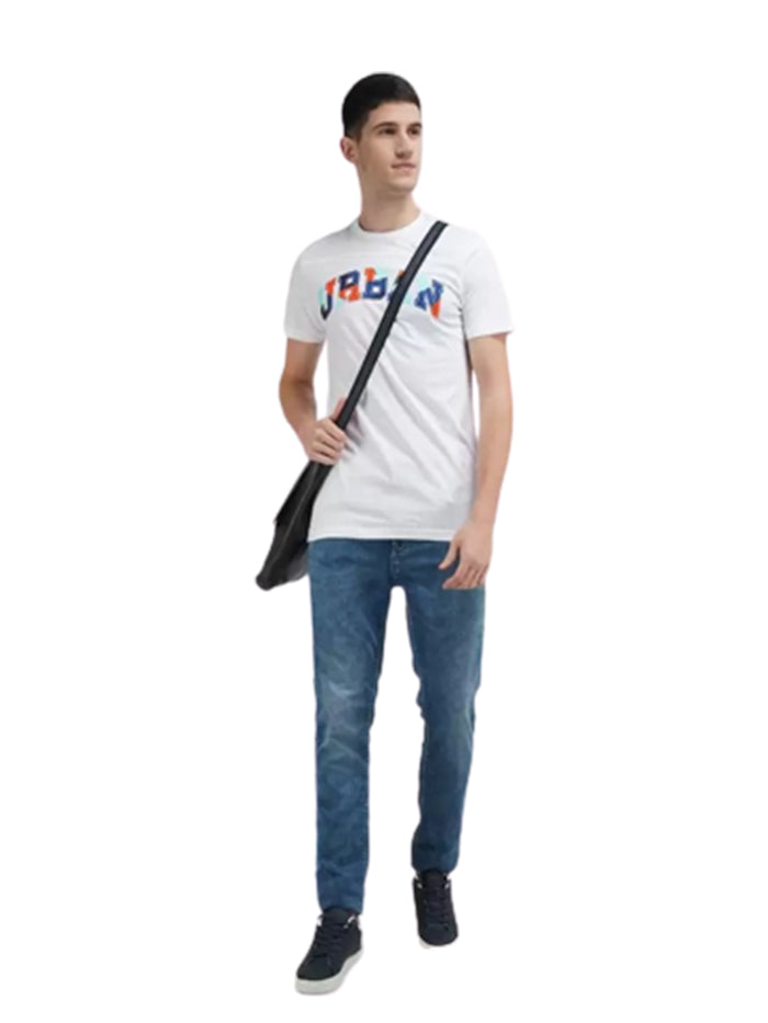 Printed Men Round Neck White T-Shirt