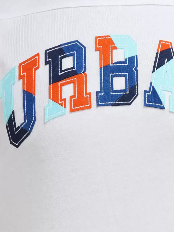 Printed Men Round Neck White T-Shirt