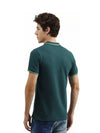 Solid Men Polo Neck Green T-Shirt