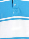Striped Men Polo Neck Blue T-Shirt