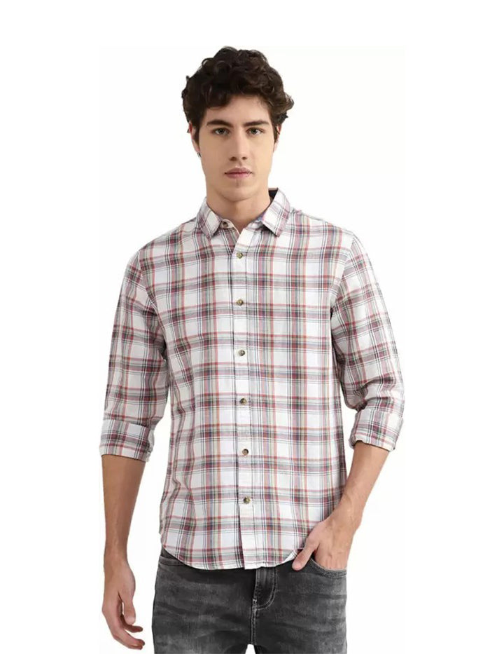 Men Regular Fit Checkered Casual Shirt - FineBrandz