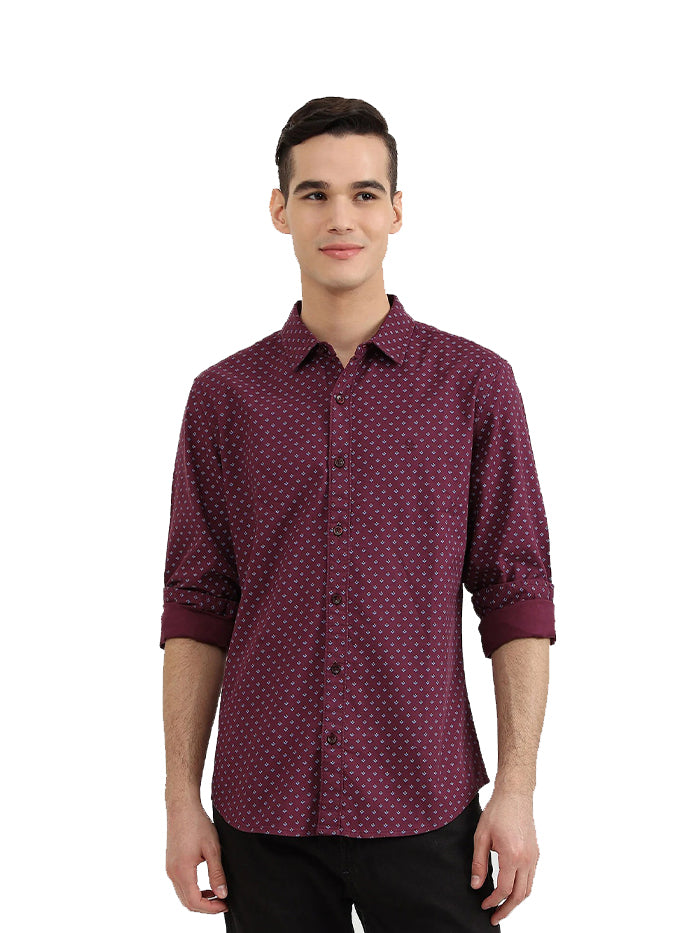 UNITED COLORS OF BENETTON MENS SLIM FIT PRINTED SHIRT