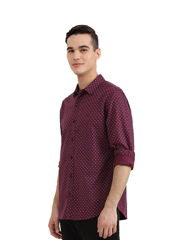 UNITED COLORS OF BENETTON MENS SLIM FIT PRINTED SHIRT