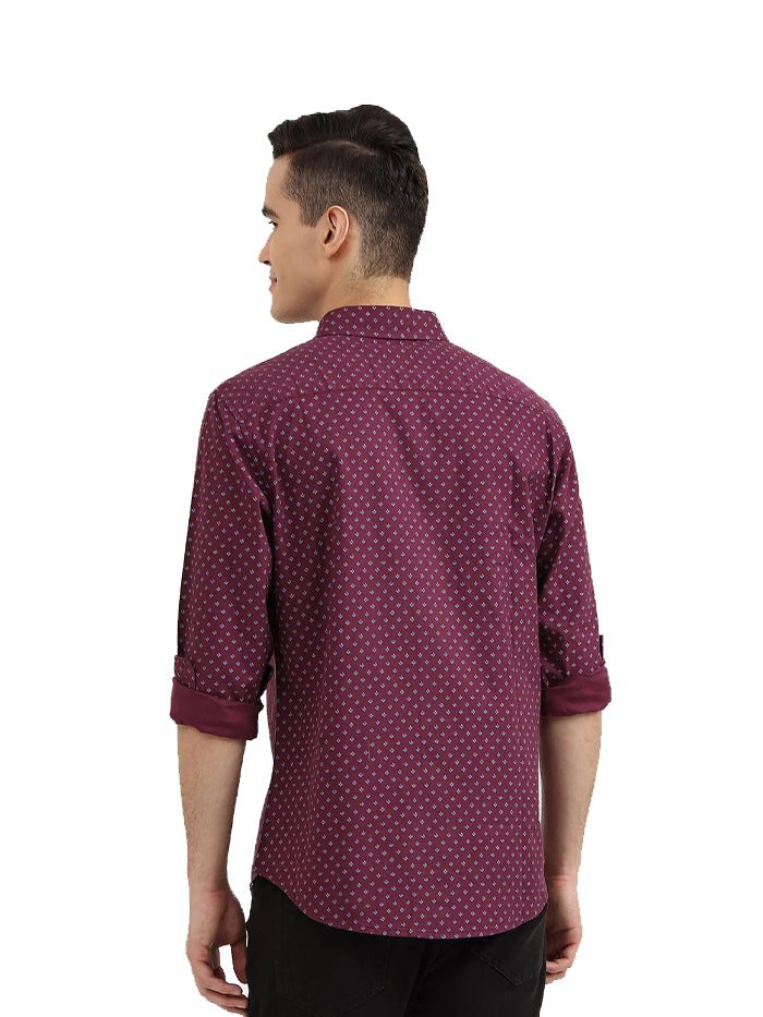 UNITED COLORS OF BENETTON MENS SLIM FIT PRINTED SHIRT