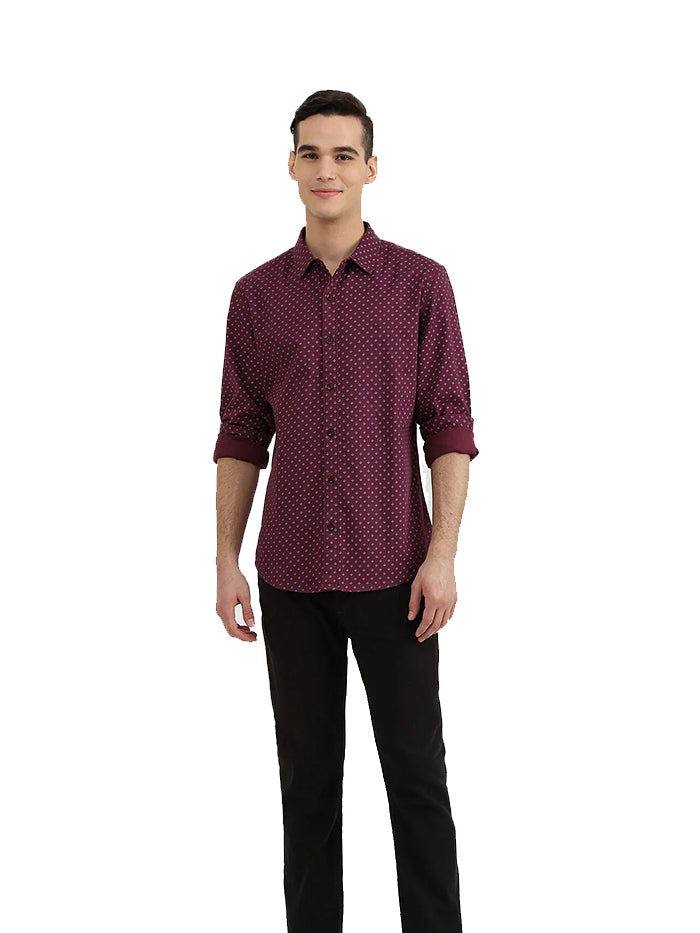 UNITED COLORS OF BENETTON MENS SLIM FIT PRINTED SHIRT