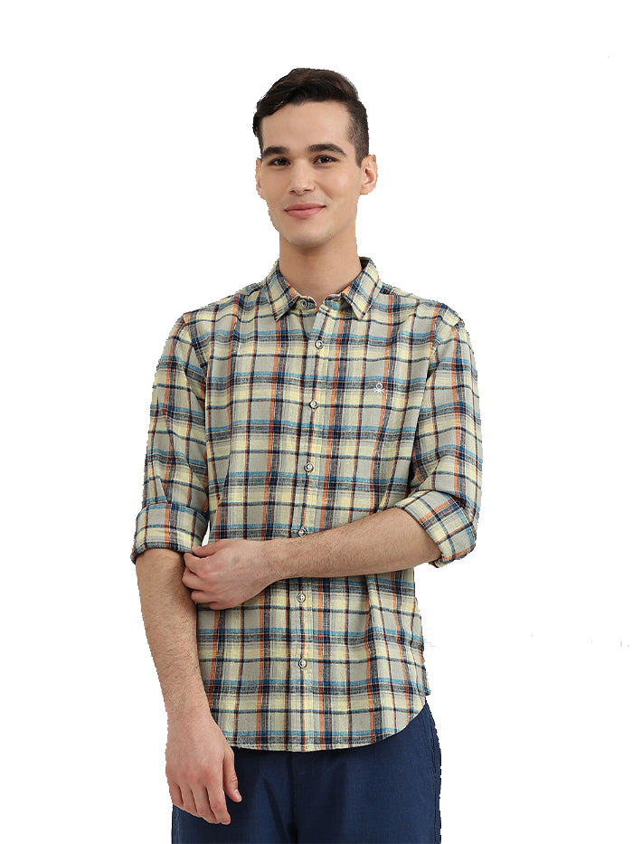 UNITED COLORS OF BENETTON MENS SLIM FIT CHECK SHIRT