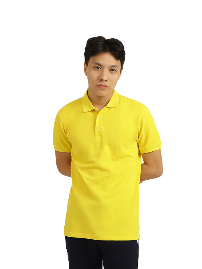 UNITED COLORS OF BENETTON YELLOW POLO T-SHIRT