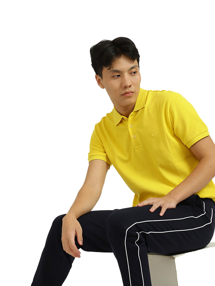 UNITED COLORS OF BENETTON YELLOW POLO T-SHIRT
