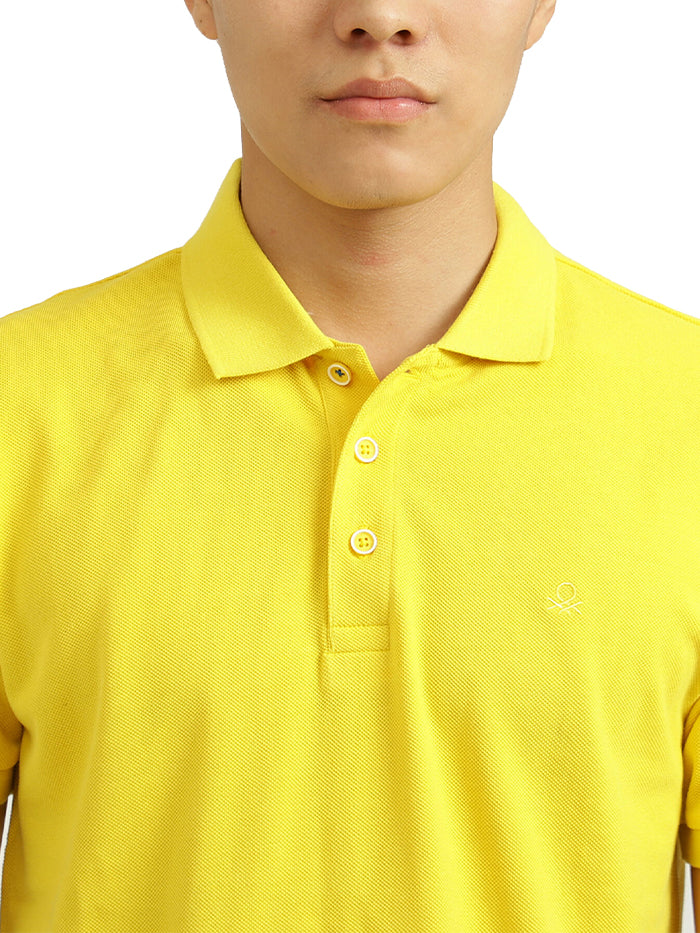 UNITED COLORS OF BENETTON YELLOW POLO T-SHIRT