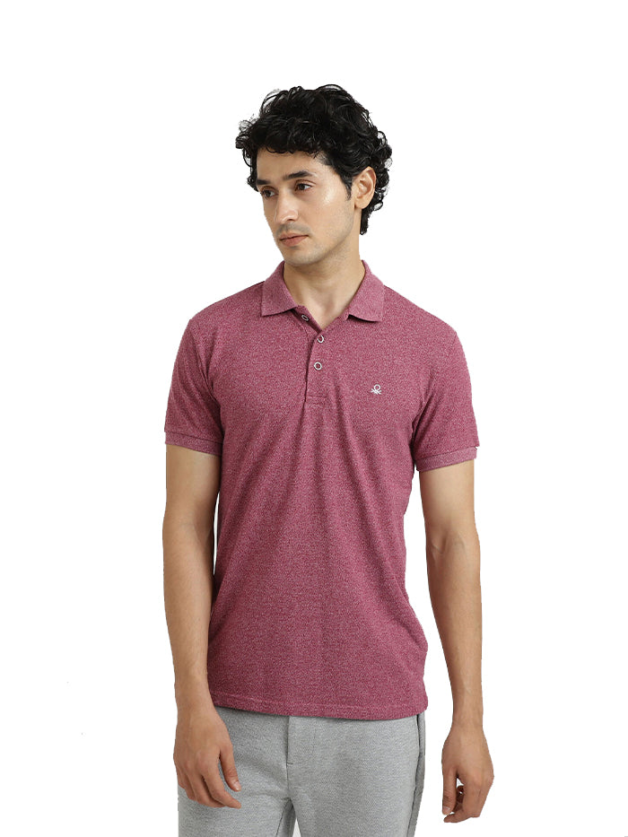 UNITED COLORS OF BENETTON MAGENTA POLO T-SHIRT