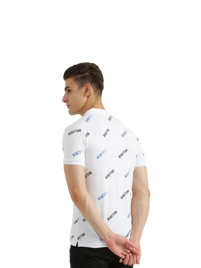 UNITED COLORS OF BENETTON MENS SHORT SLEEVE PRINTED POLO