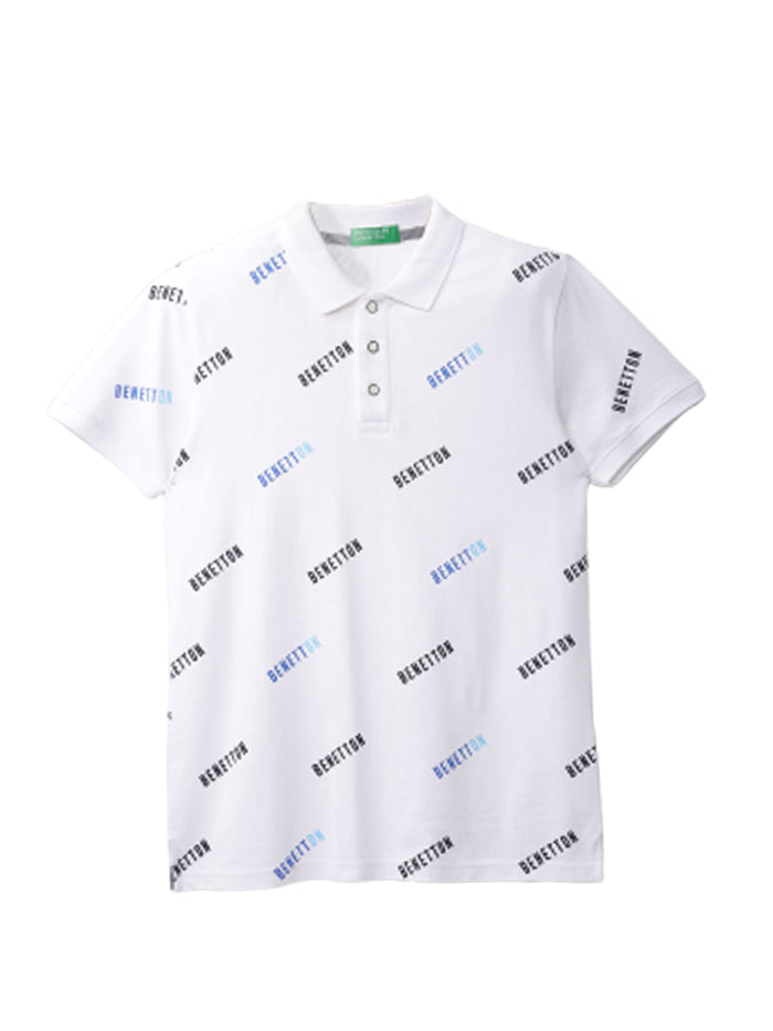 UNITED COLORS OF BENETTON MENS SHORT SLEEVE PRINTED POLO