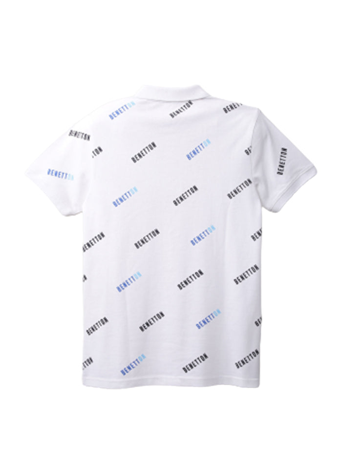 UNITED COLORS OF BENETTON MENS SHORT SLEEVE PRINTED POLO