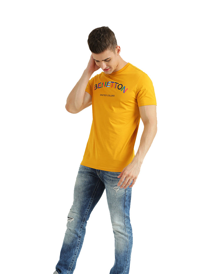 UNITED COLORS OF BENETTON MENS SHORT SLEEVE PRINTED T-SHIRT