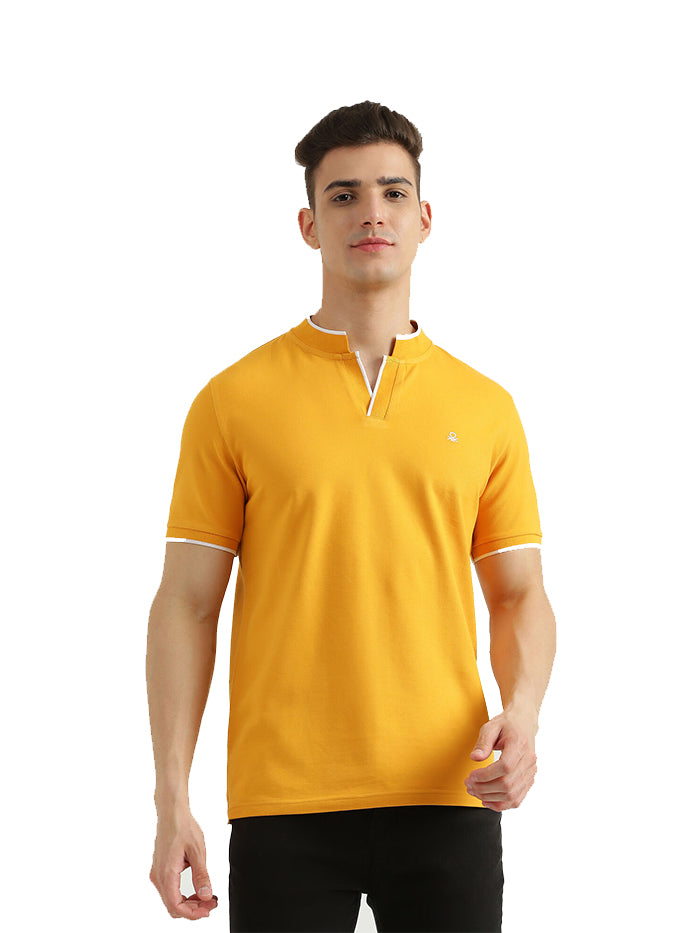 UNITED COLORS OF BENETTON MENS SHORT SLEEVE TIPPING T-SHIRT