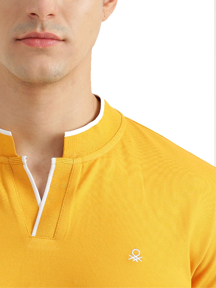 UNITED COLORS OF BENETTON MENS SHORT SLEEVE TIPPING T-SHIRT