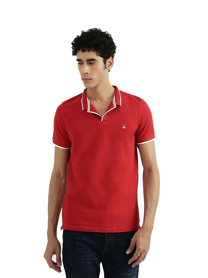 UNITED COLORS OF BENETTON MEN SOLID POLO NECK POLO T-SHIRT