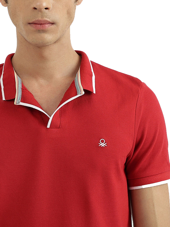 UNITED COLORS OF BENETTON MEN SOLID POLO NECK POLO T-SHIRT