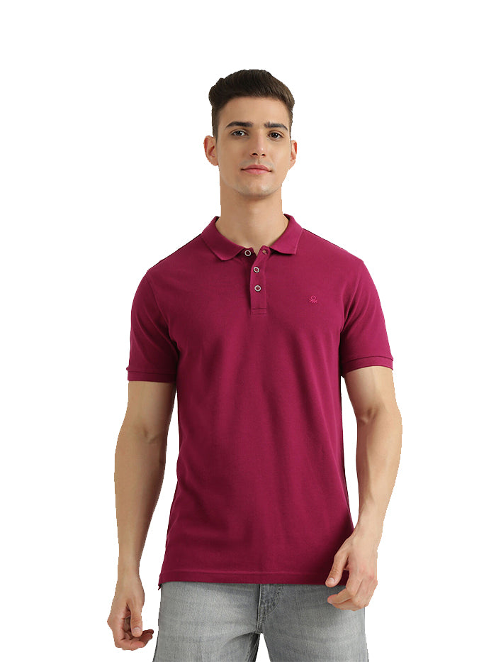 UNITED COLORS OF BENETTON MENS SHORT SLEEVE SOLID POLO T-SHIRT