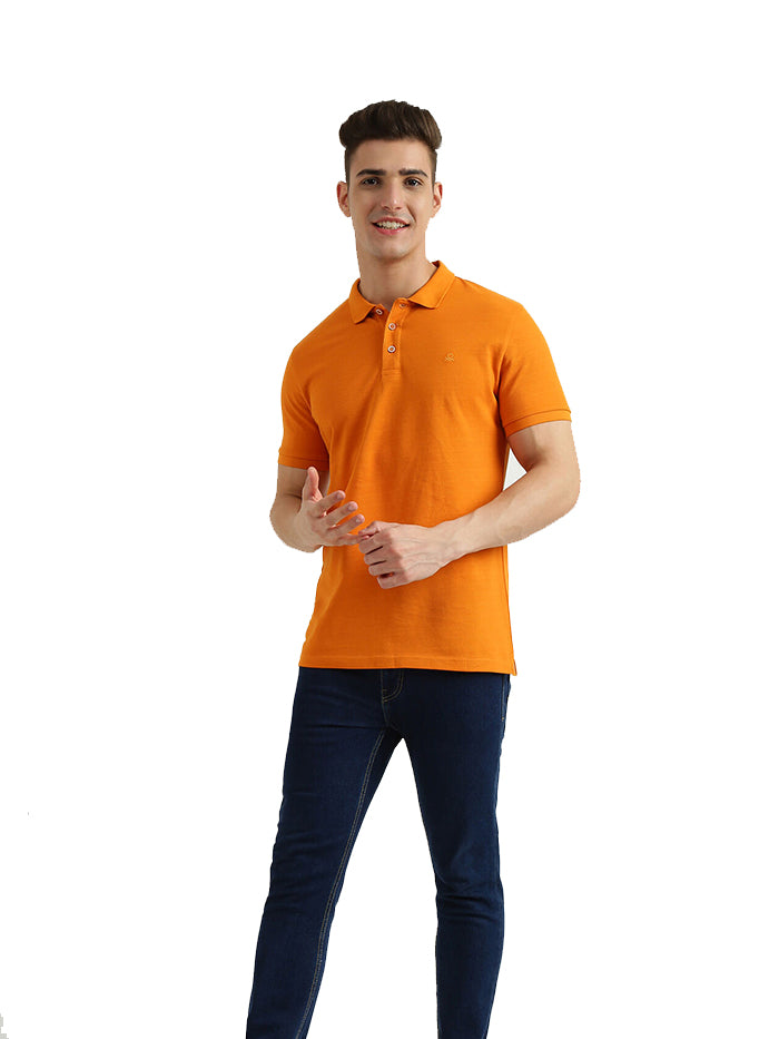 UNITED COLORS OF BENETTON MENS SHORT SLEEVE SOLID POLO T-SHIRT