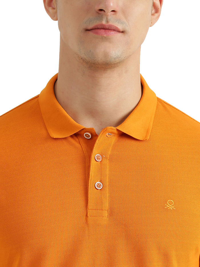 UNITED COLORS OF BENETTON MENS SHORT SLEEVE SOLID POLO T-SHIRT