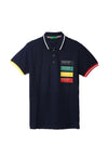 UNITED COLORS OF BENETTON NAVY BLUE PRINTED POLO T-SHIRT