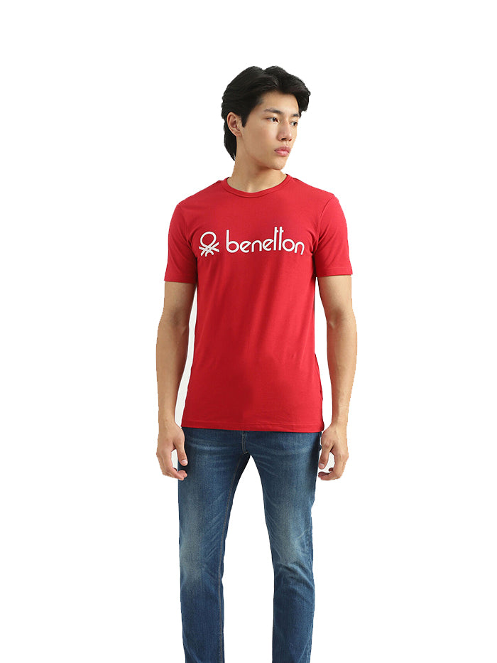 UNITED COLORS OF BENETTON MEN BRAND LOGO T-SHIRT