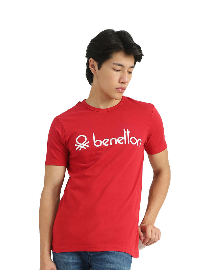 UNITED COLORS OF BENETTON MEN BRAND LOGO T-SHIRT