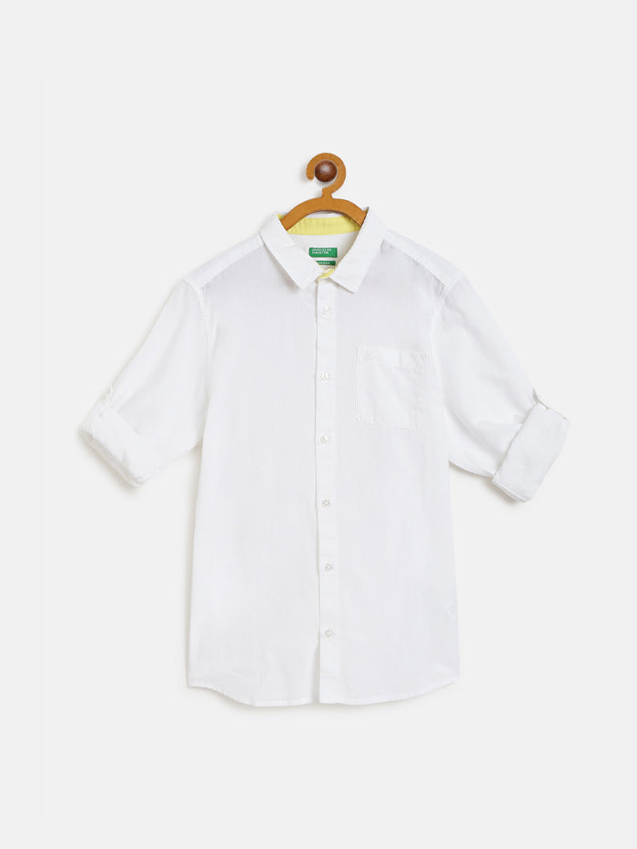 Boys Regular Fit Solid Button Down Collar Casual Shirt