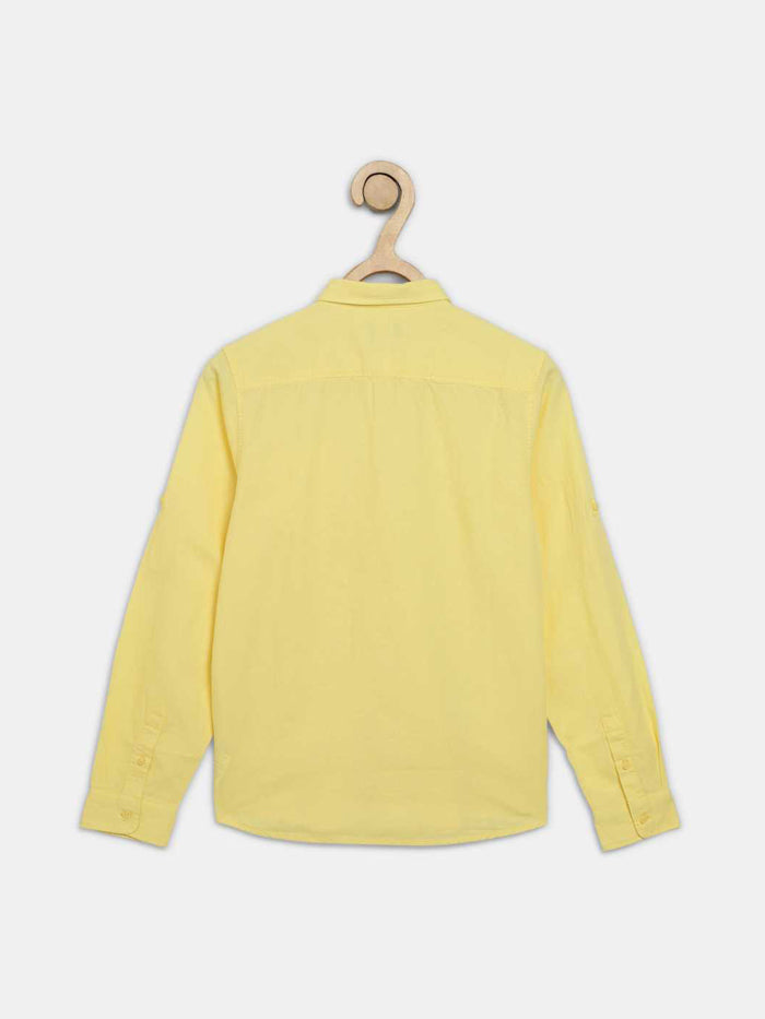 Boys Regular Fit Solid Button Down Collar Casual Shirt