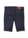 Boy&#39;s Regular Fit Cotton Blend Denim Shorts-Navy Blue