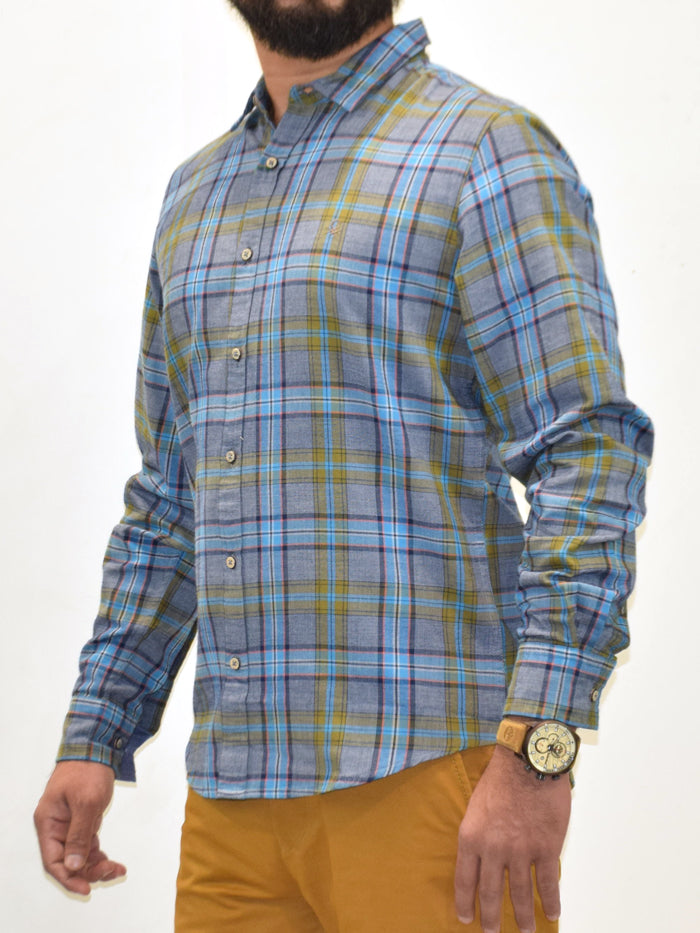 F/S PEACHED CHECK SHIRT