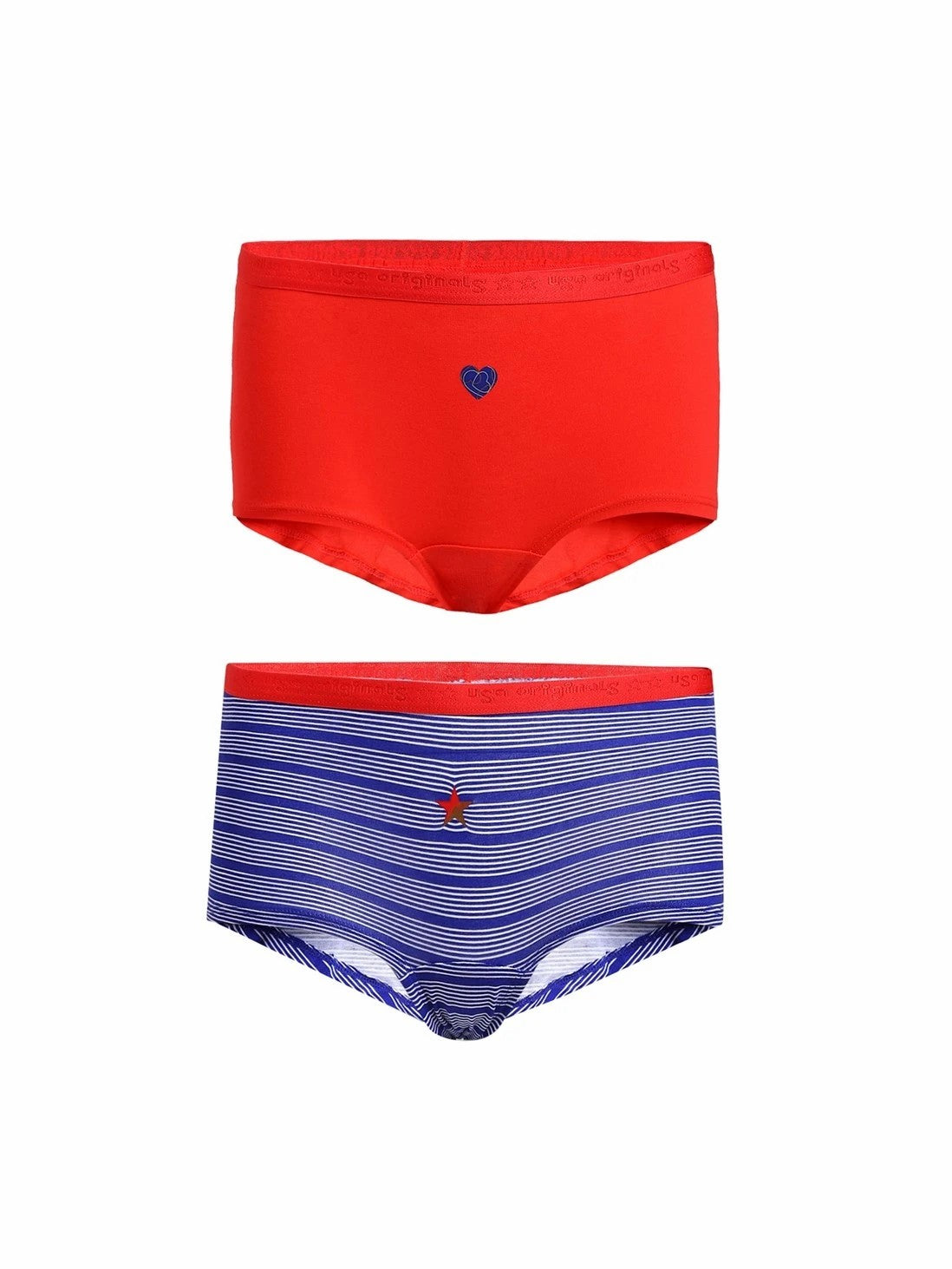 Girls Assorted Plain and Prints Boyshort Pack of 2